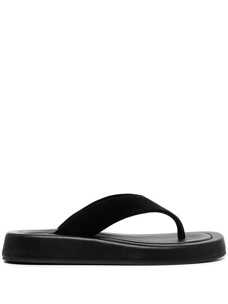 商品The Row|THE ROW WOMEN GINZA LEATHER PLATFORM FLIP-FLOP,价格¥6850,第5张图片详细描述