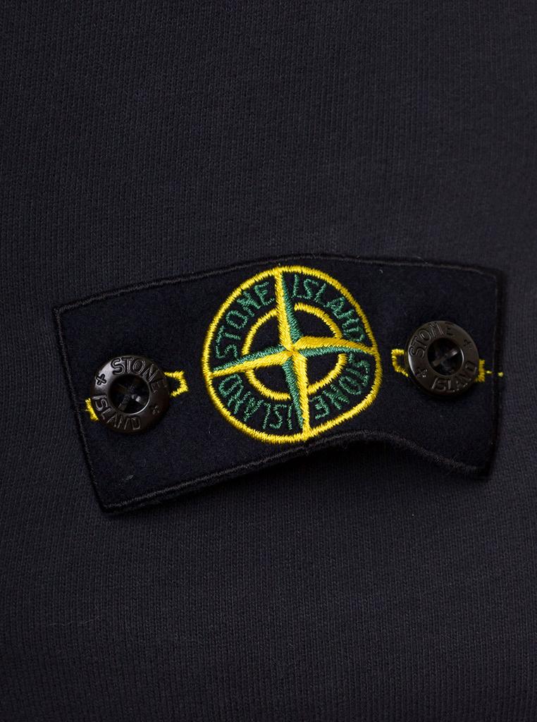 Stone Island Junior Blue Cotton Hoodie With Logo Stone Island Kids Boy商品第3张图片规格展示