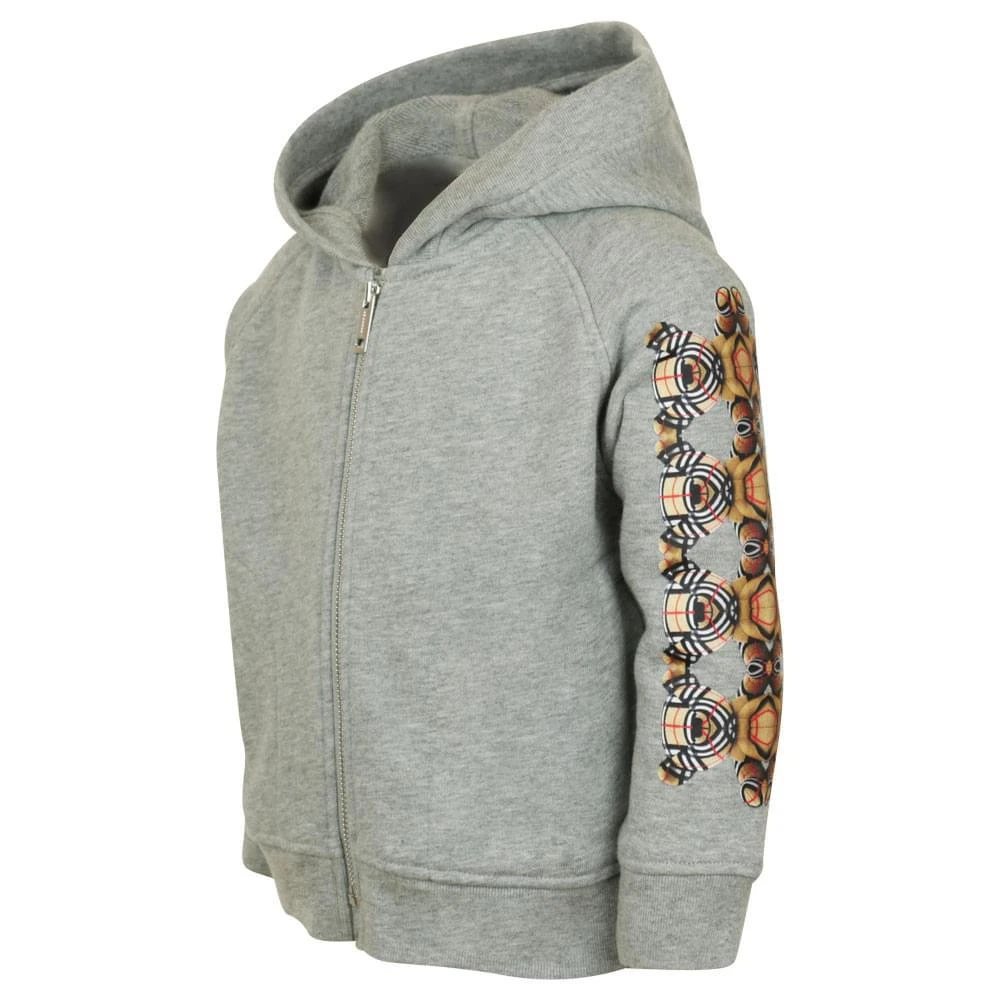 商品Burberry|Grey Zip Up Bear Hoodie,价格¥770,第2张图片详细描述