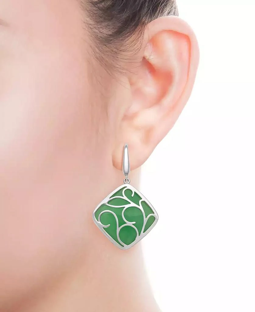 商品Macy's|Dyed Jade Swirl Overlay Earrings in Sterling Silver,价格¥1949,第2张图片详细描述