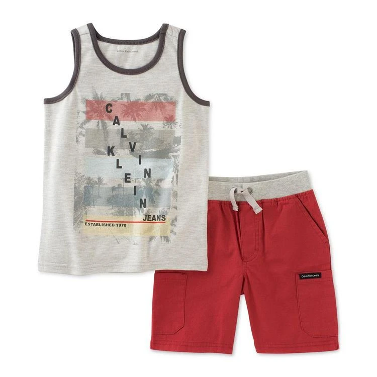 商品Calvin Klein|2-Pc. Graphic-Print Tank & Shorts Set, Baby Boys (0-24 months),价格¥72,第1张图片