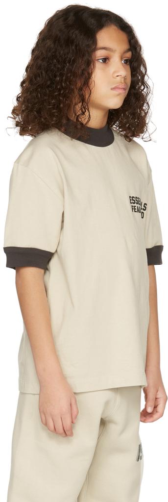 Kids Beige Ringer T-Shirt商品第3张图片规格展示