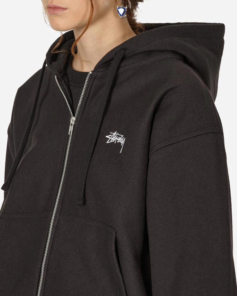 商品STUSSY|Stock Logo Zip Hooded Sweatshirt Black,价格¥1148,第5张图片详细描述