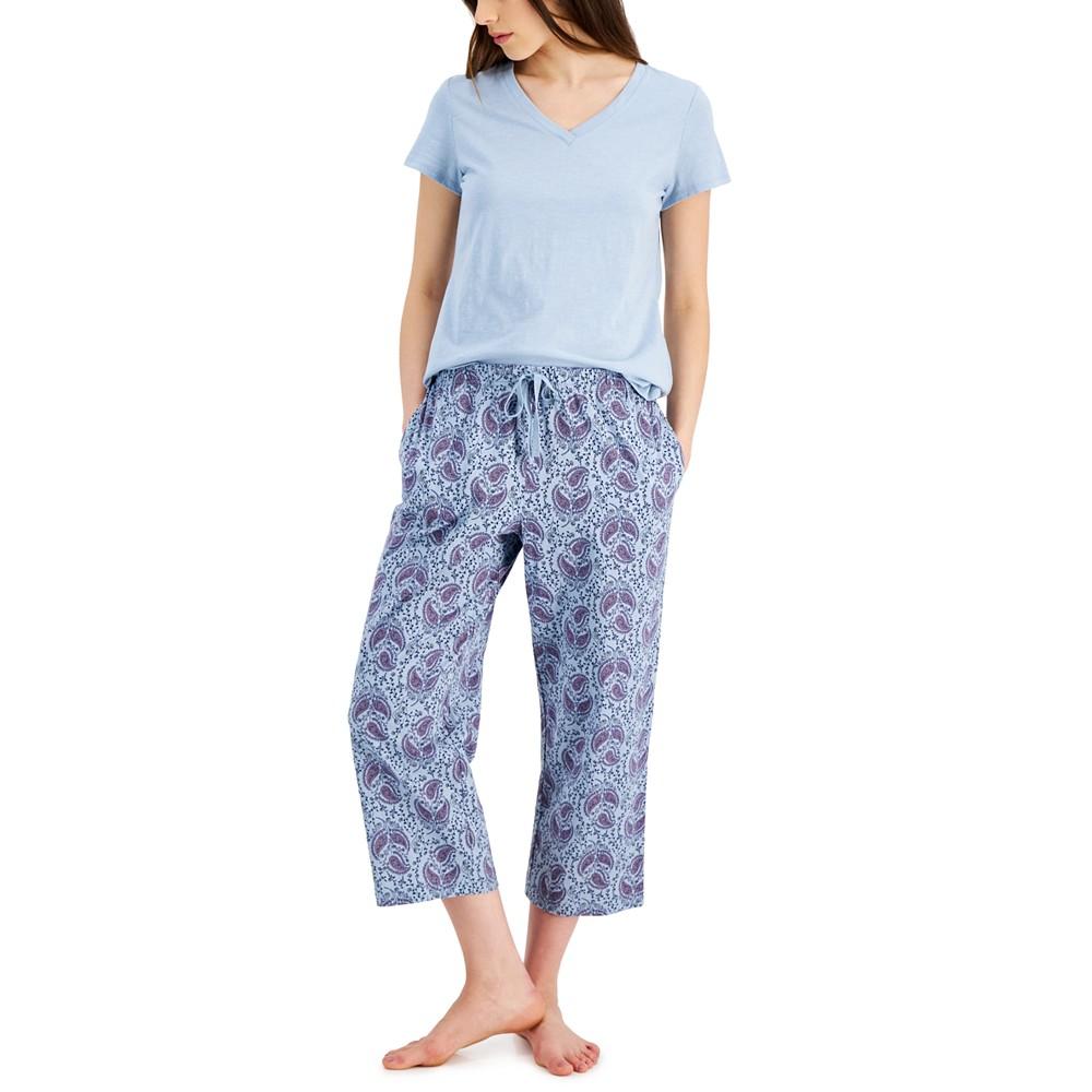 Women's Printed Cotton Capri Pajama Pants, Created for Macy's商品第3张图片规格展示