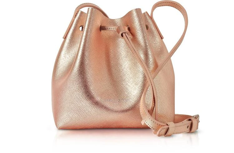 商品Lancaster|Lancaster Paris Pur Saffiano 皮革金属粉红色迷你水桶包,价格¥1518,第1张图片