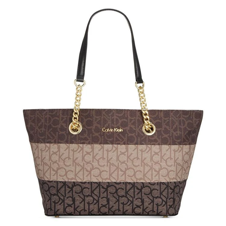 商品Calvin Klein|Florence Top-Zip Signature Tote,价格¥613,第1张图片