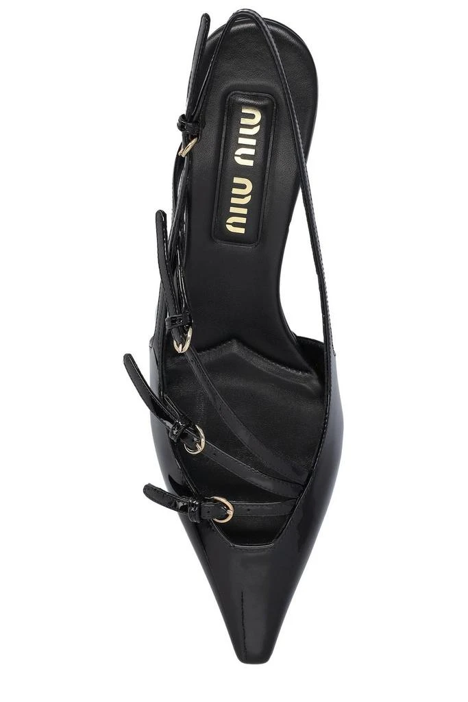 商品Miu Miu|Miu Miu Pointed Toe Strapped Pumps,价格¥9353,第4张图片详细描述