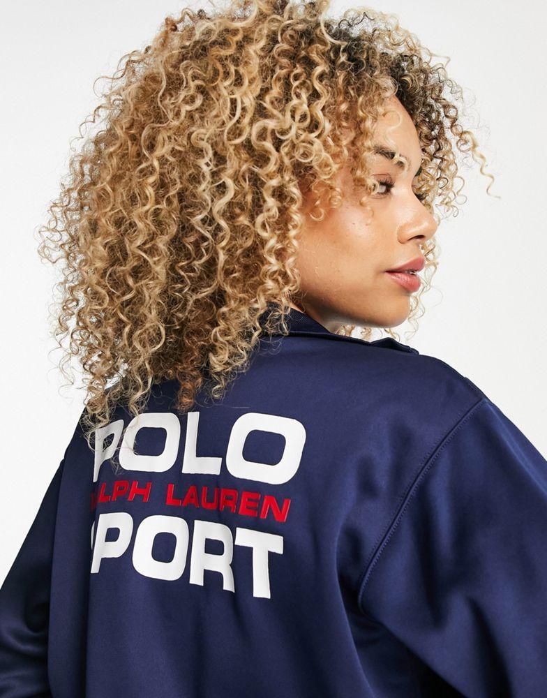 商品Ralph Lauren|Polo Ralph Lauren varsity zip through tracksuit top in navy,价格¥729,第5张图片详细描述