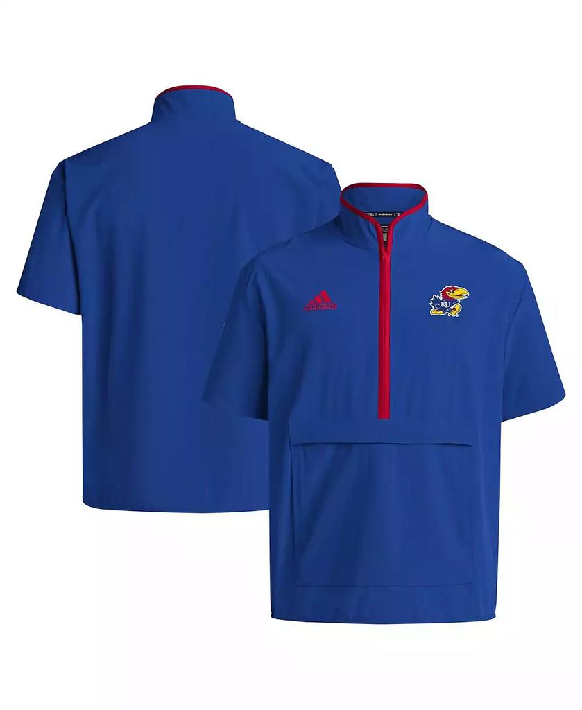 Men's Royal Kansas Jayhawks Coaches Sideline Half-Zip Short Sleeve Jacket image 2