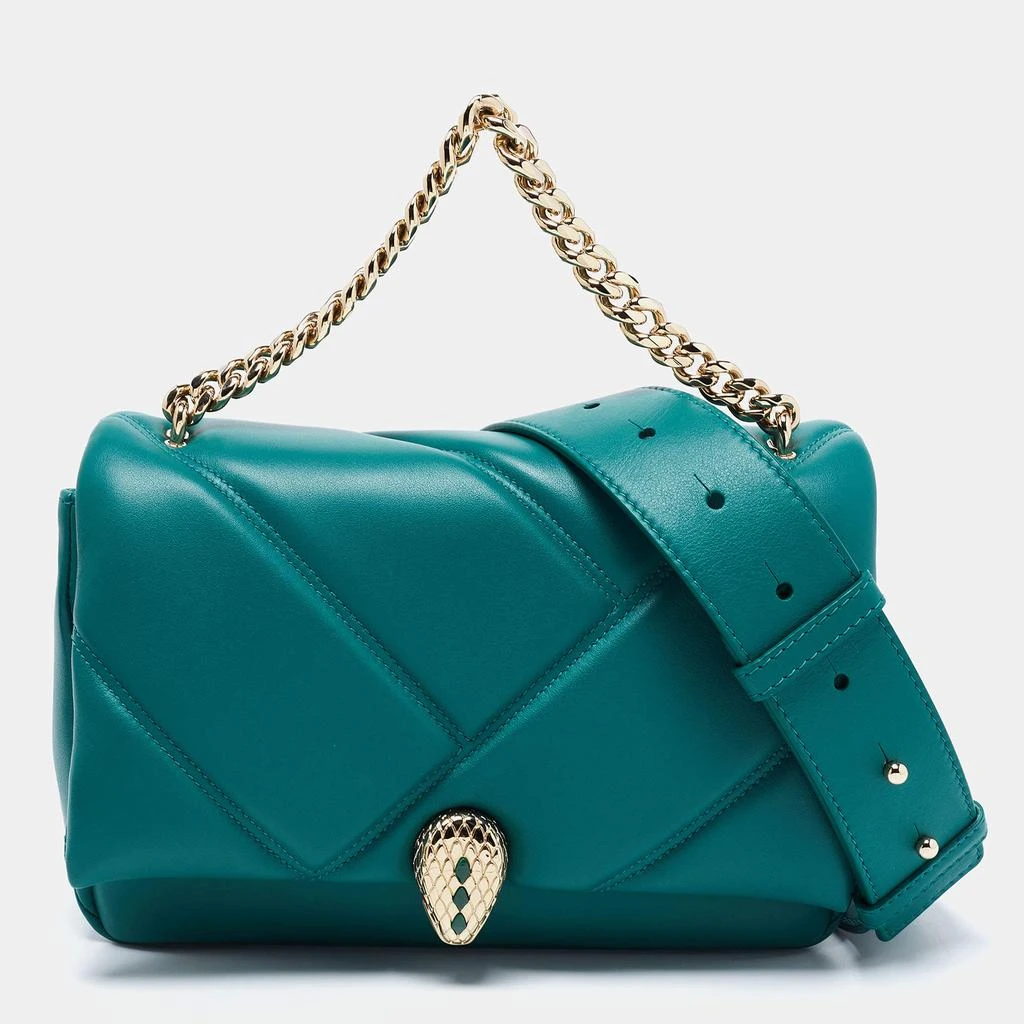 商品[二手商品] BVLGARI|Bvlgari Green Quilted Leather Small Serpenti Cabochon Crossbody Bag,价格¥16348,第1张图片