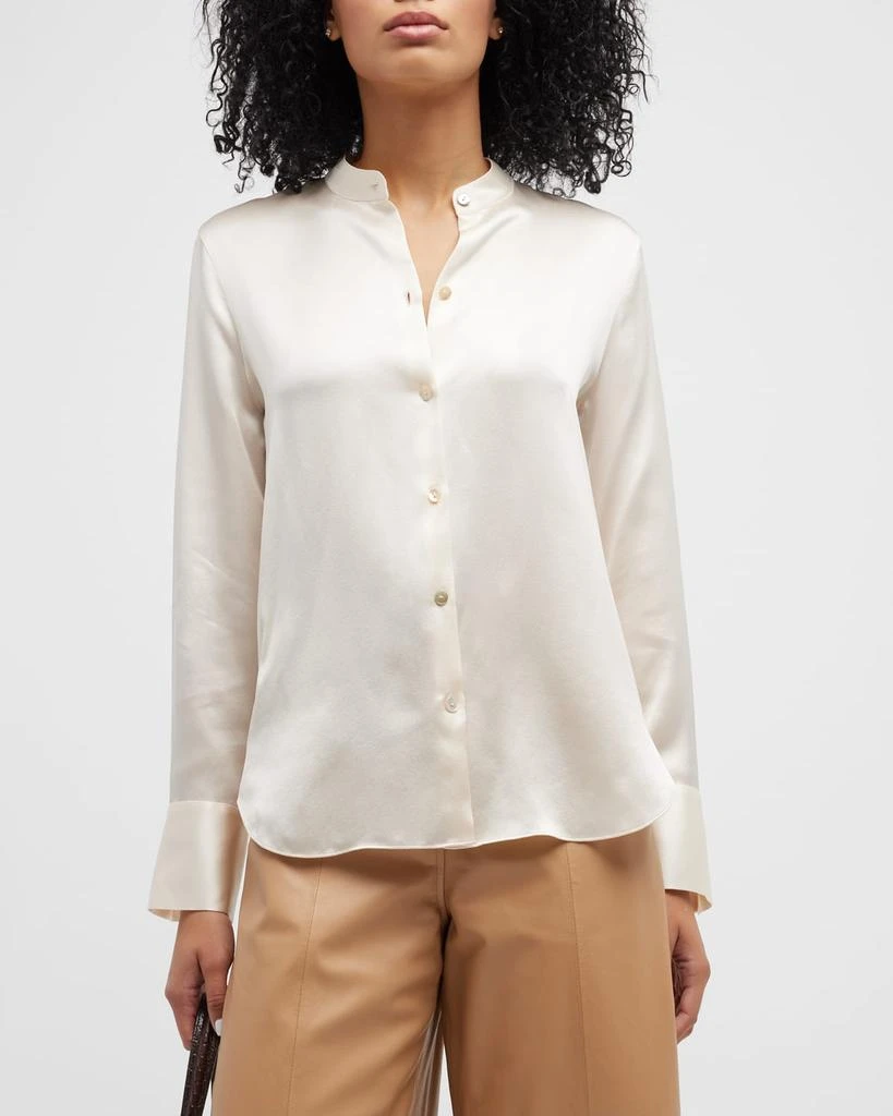 商品Vince|Band-Collar Slim-Fit Silk Blouse,价格¥1976,第1张图片