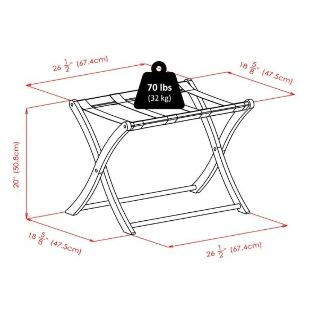 商品Hivvago|Luggage Rack Walnut,价格¥632,第3张图片详细描述