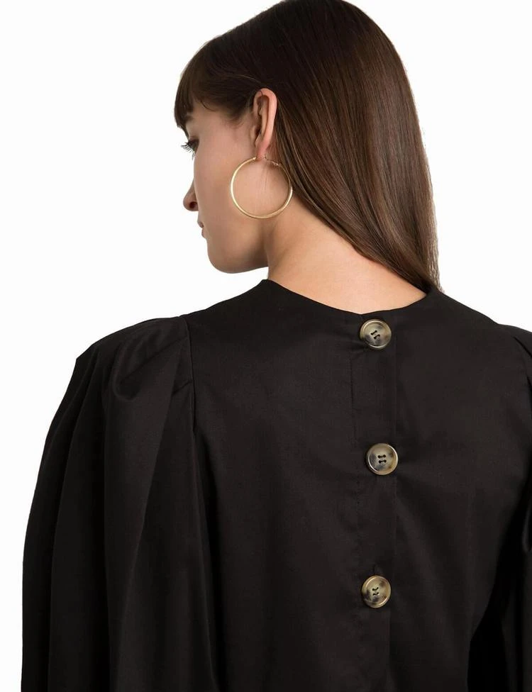 Taylor Black Puffy Sleeve Button Shirt 商品