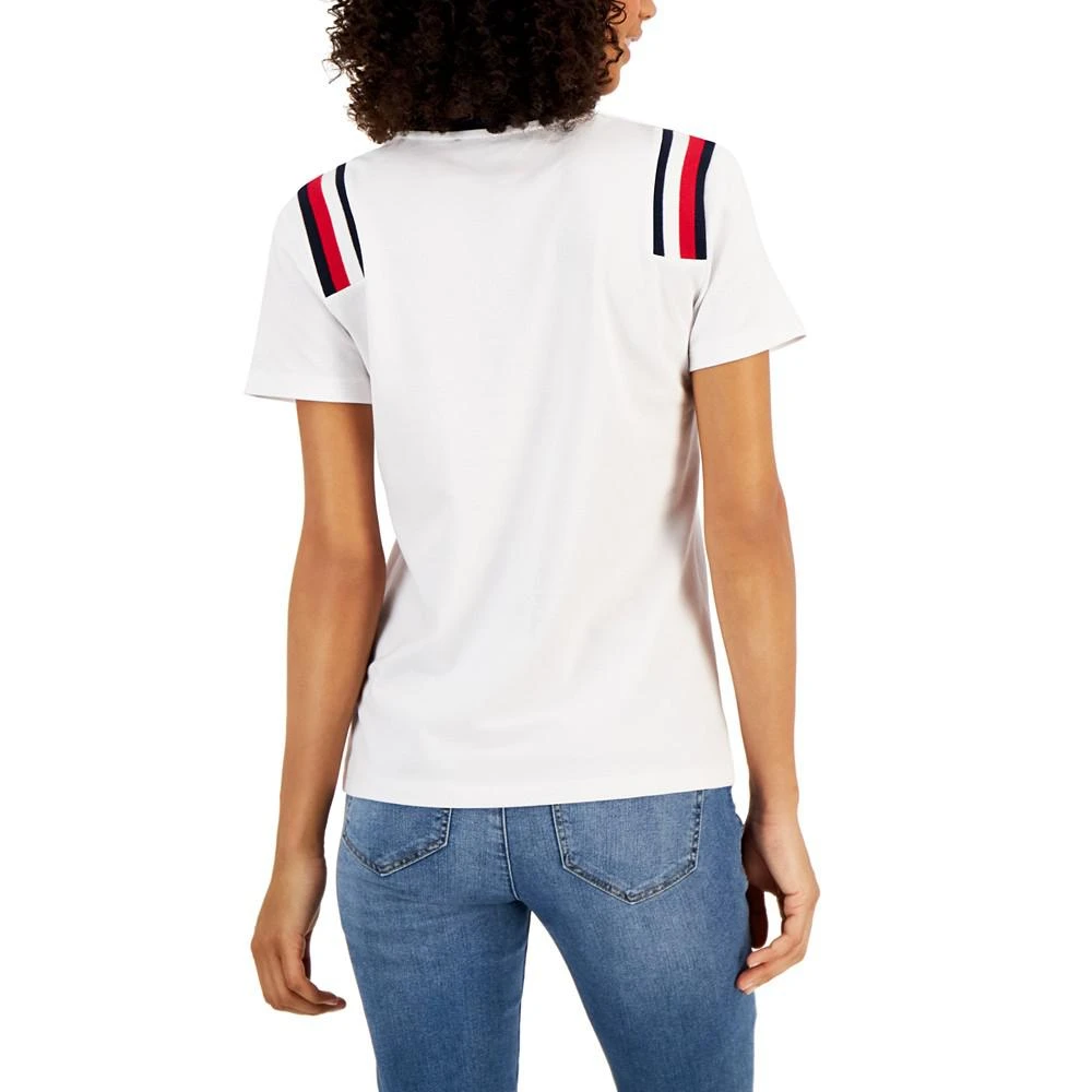 商品Tommy Hilfiger|Women's Striped-Shoulder Crewneck Top,价格¥100,第2张图片详细描述