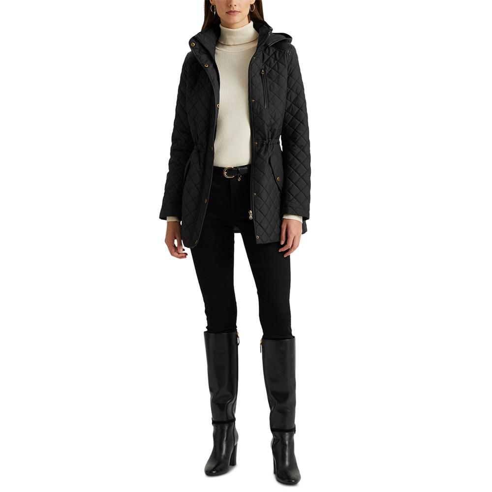 商品Ralph Lauren|Petite Faux-Leather-Trim Hooded Anorak Quilted Coat, Created for Macy's,价格¥1148,第7张图片详细描述