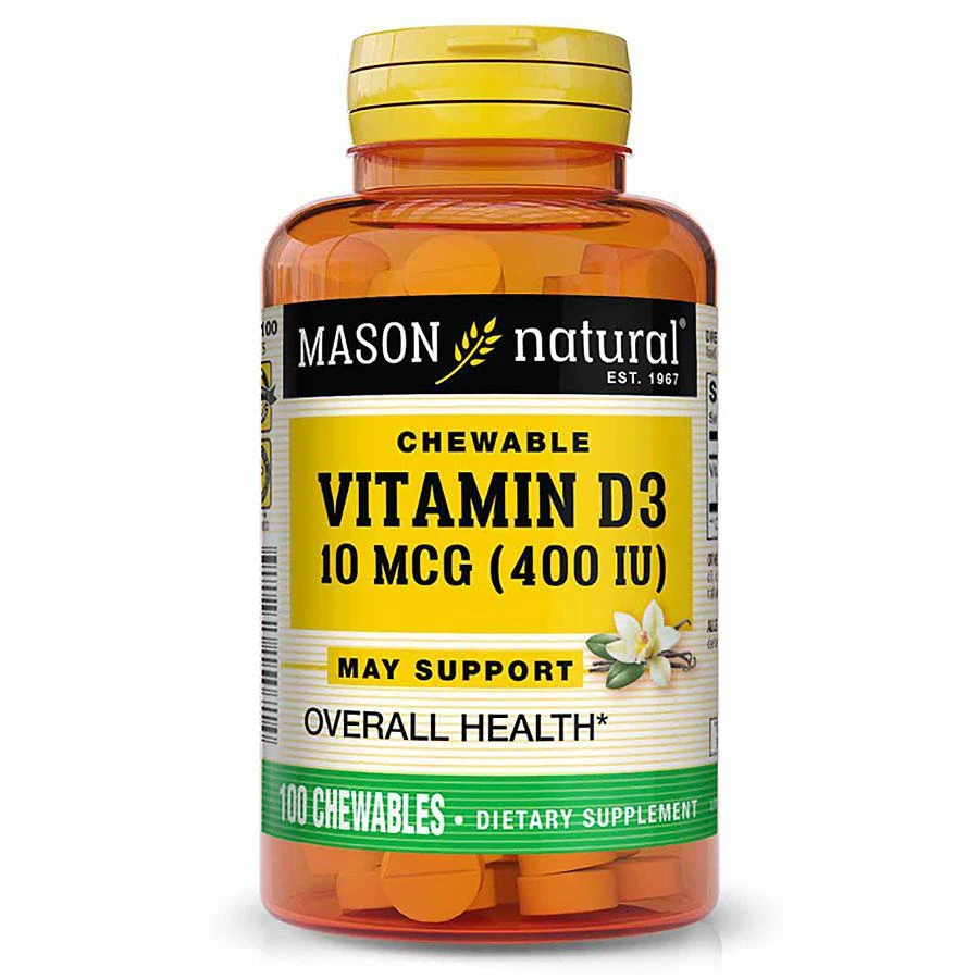 商品Mason Natural|Vitamin D3 10  mcg (400 IU)  Chewables,价格¥38,第1张图片