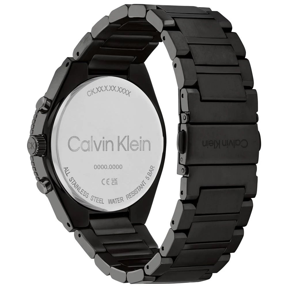 商品Calvin Klein|Men's Black-Tone Stainless Steel Bracelet Watch 44.5mm,价格¥1733,第3张图片详细描述