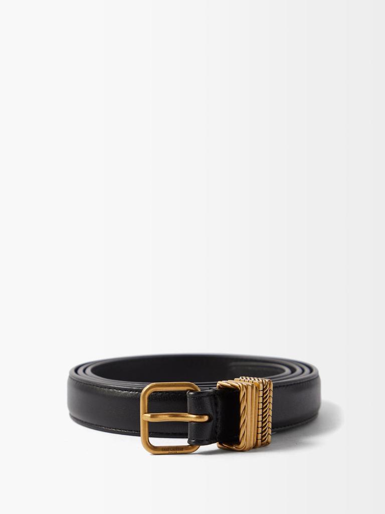 商品Yves Saint Laurent|Engraved-loop leather belt,价格¥3385,第1张图片