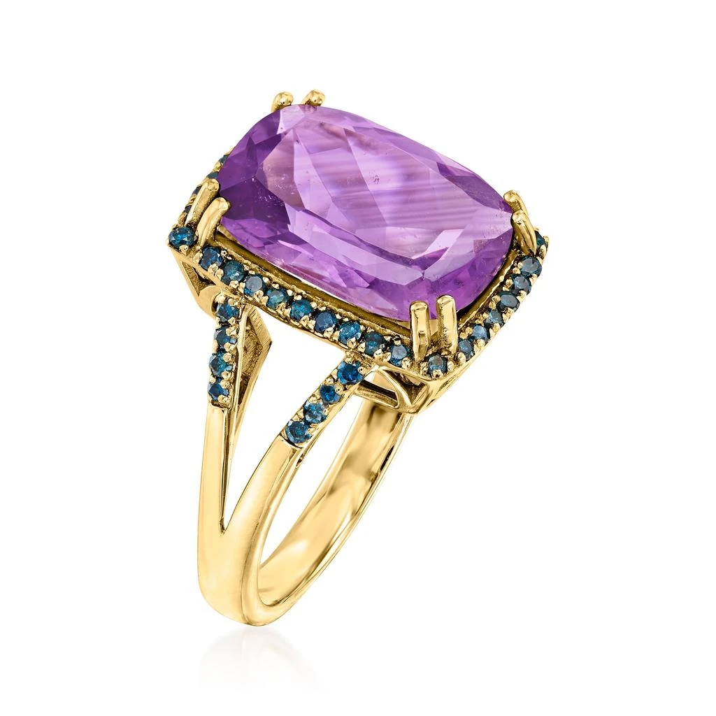 商品Ross-Simons|Amethyst and . Diamond Ring in 14kt Yellow Gold,价格¥6338,第3张图片详细描述