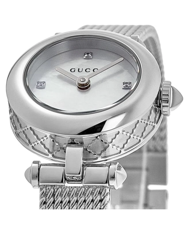 商品Gucci|Gucci Diamantissima Mother of Pearl Diamond Dial Stainless Steel Women's Watch YA141512,价格¥4857,第2张图片详细描述