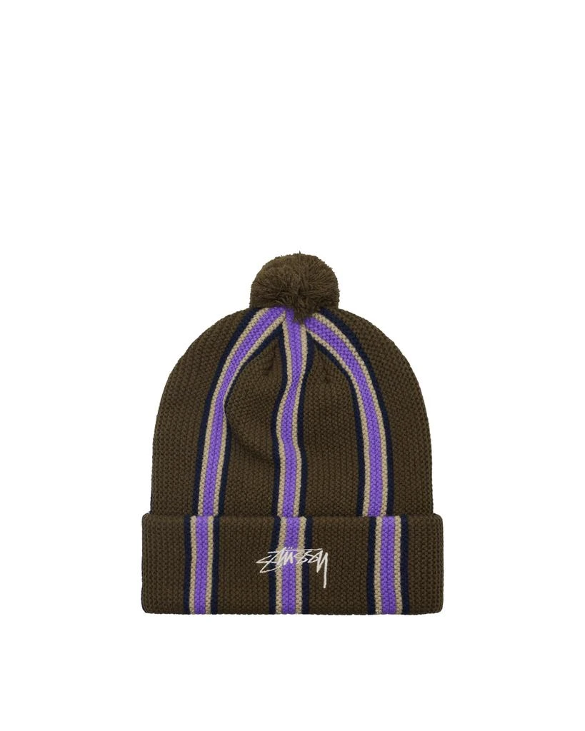 商品STUSSY|Striped Pom Beanie Green,价格¥198,第1张图片