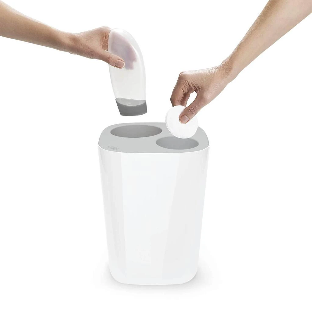 商品Joseph Joseph|Joseph Joseph Split Bathroom Waste Separation Bin - White/Grey,价格¥99,第2张图片详细描述