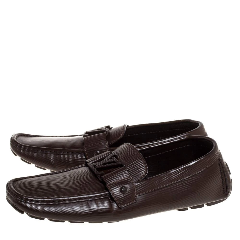 商品[二手商品] Louis Vuitton|Louis Vuitton Brown Leather Monte Carlo Slip On Loafers Size 41.5,价格¥3334,第4张图片详细描述
