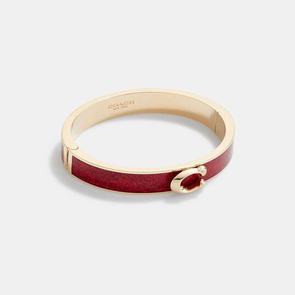 商品Coach|Coach Outlet Signature Push Hinged Bangle,价格¥298,第5张图片详细描述