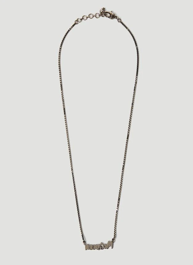 商品Alexander McQueen|Graffiti Logo Pendant Necklace in Silver,价格¥1421,第2张图片详细描述