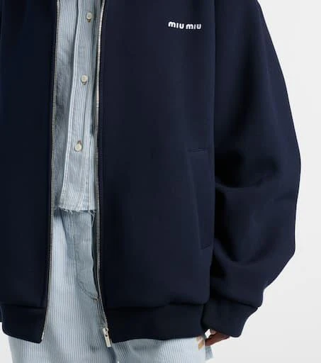 商品Miu Miu|Logo cotton blouson,价格¥25437,第5张图片详细描述