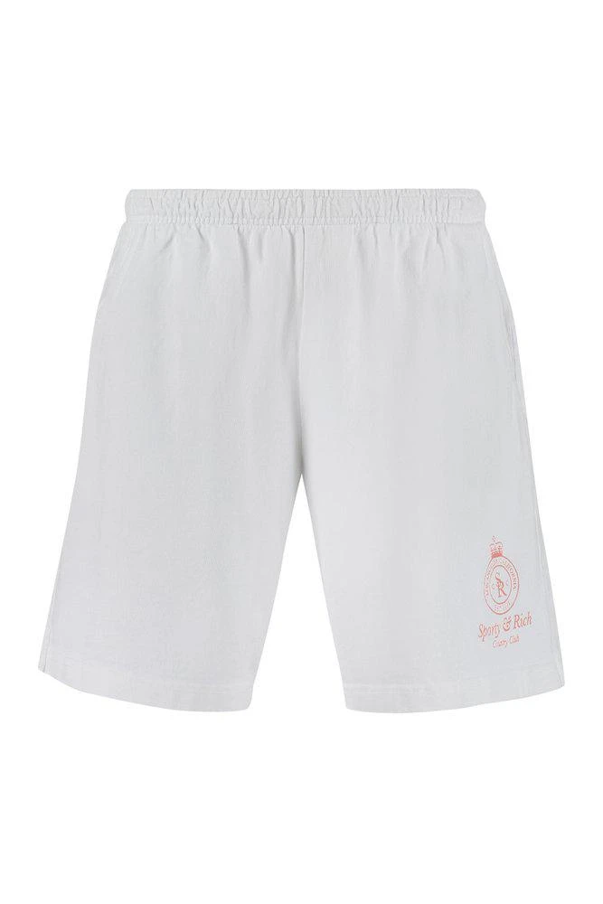 商品Sporty & Rich|Sporty & Rich Bermuda Logo-Print Shorts,价格¥596,第1张图片