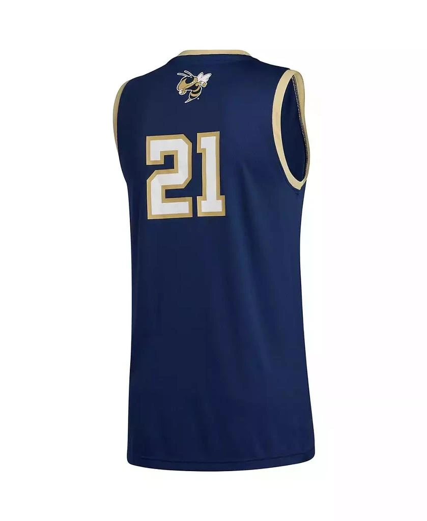 商品Adidas|Men's Number 21 Navy Georgia Tech Yellow Jackets Swingman Basketball Jersey,价格¥546,第3张图片详细描述