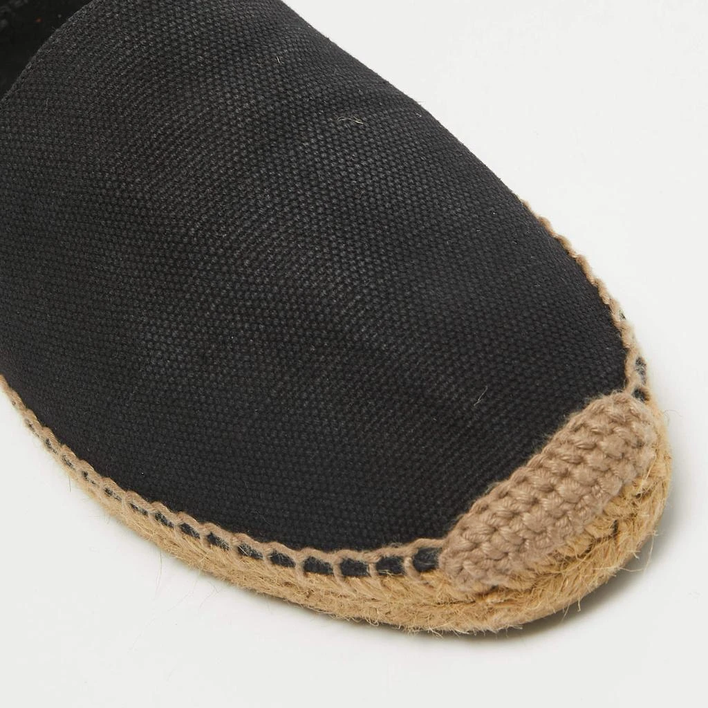 Saint Laurent Black Canvas Logo Embroidered Espadrilles Size 41.5 商品