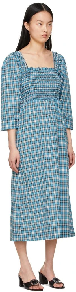商品Ganni|Blue Organic Cotton Midi Dress,价格¥595,第2张图片详细描述