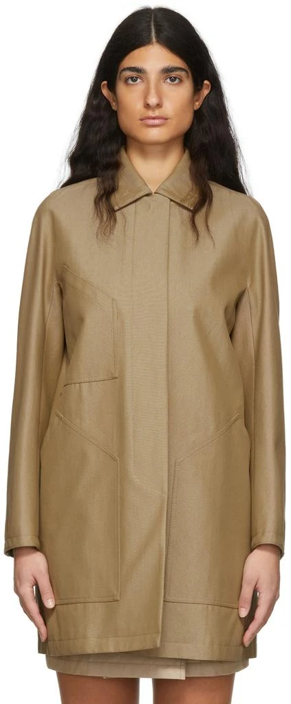 商品Max Mara|Khaki Canvas Carta Coat,价格¥3030,第1张图片