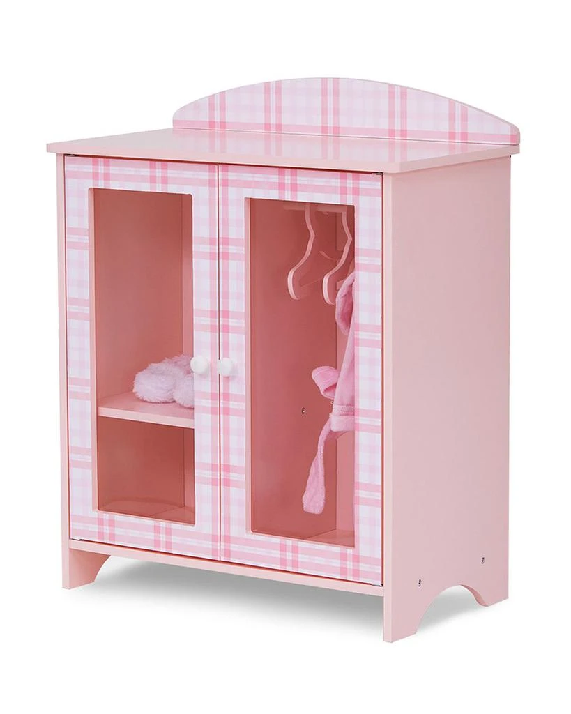 商品Teamson|Sophia's by Kids Aurora Princess 18" Doll Pink Plaid Closet with Bathrobe & Slipper Pink - Ages 3-7,价格¥617,第1张图片