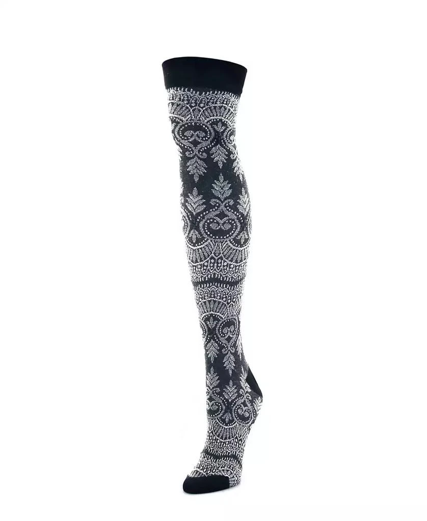 商品Memoi|Women's Imperial Leaf Over The Knee Socks,价格¥134,第1张图片
