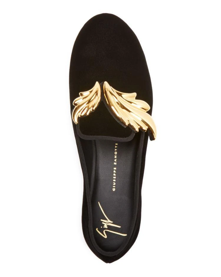 商品Giuseppe Zanotti|金翅膀绒面乐福鞋 Dalila Loafers,价格¥5946,第3张图片详细描述