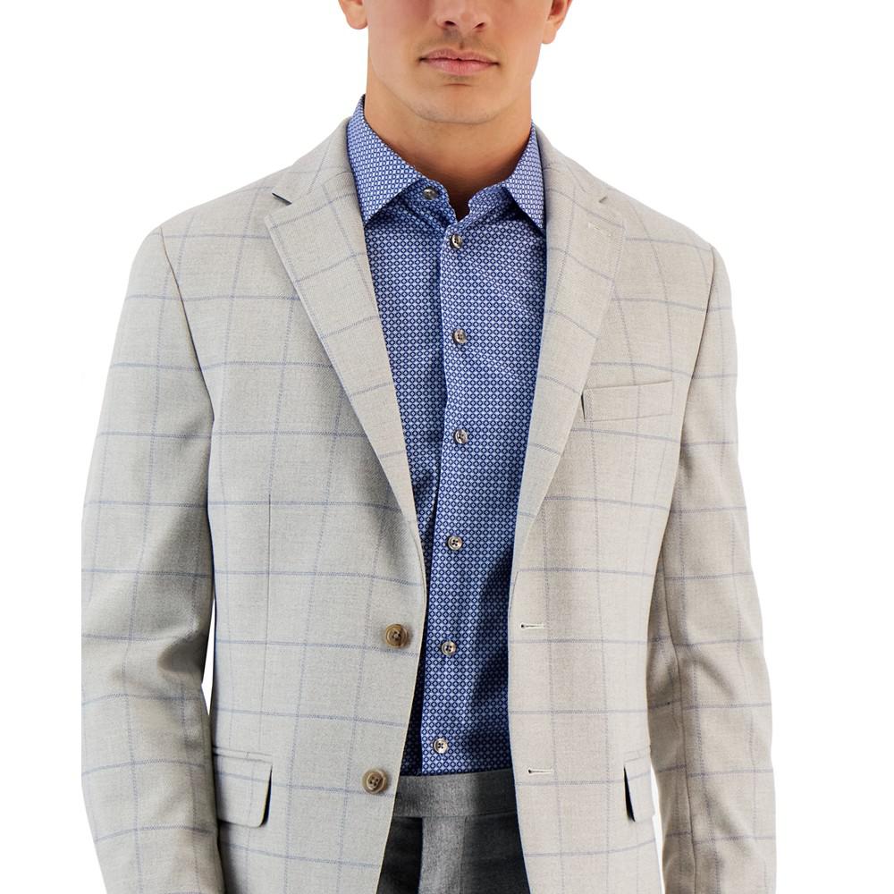 Men's Modern-Fit Windowpane Blazer商品第4张图片规格展示