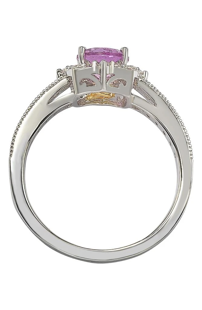 商品Suzy Levian|Pink Sapphire & Diamond Halo Ring,价格¥1980,第5张图片详细描述