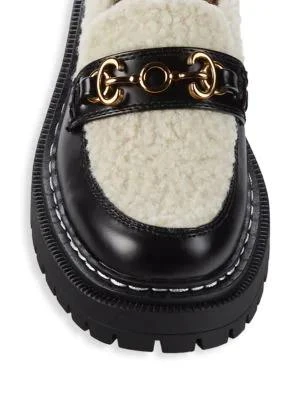 商品Sam Edelman|Eileen Faux Shearling Chunky Leather Loafers,价格¥396,第5张图片详细描述