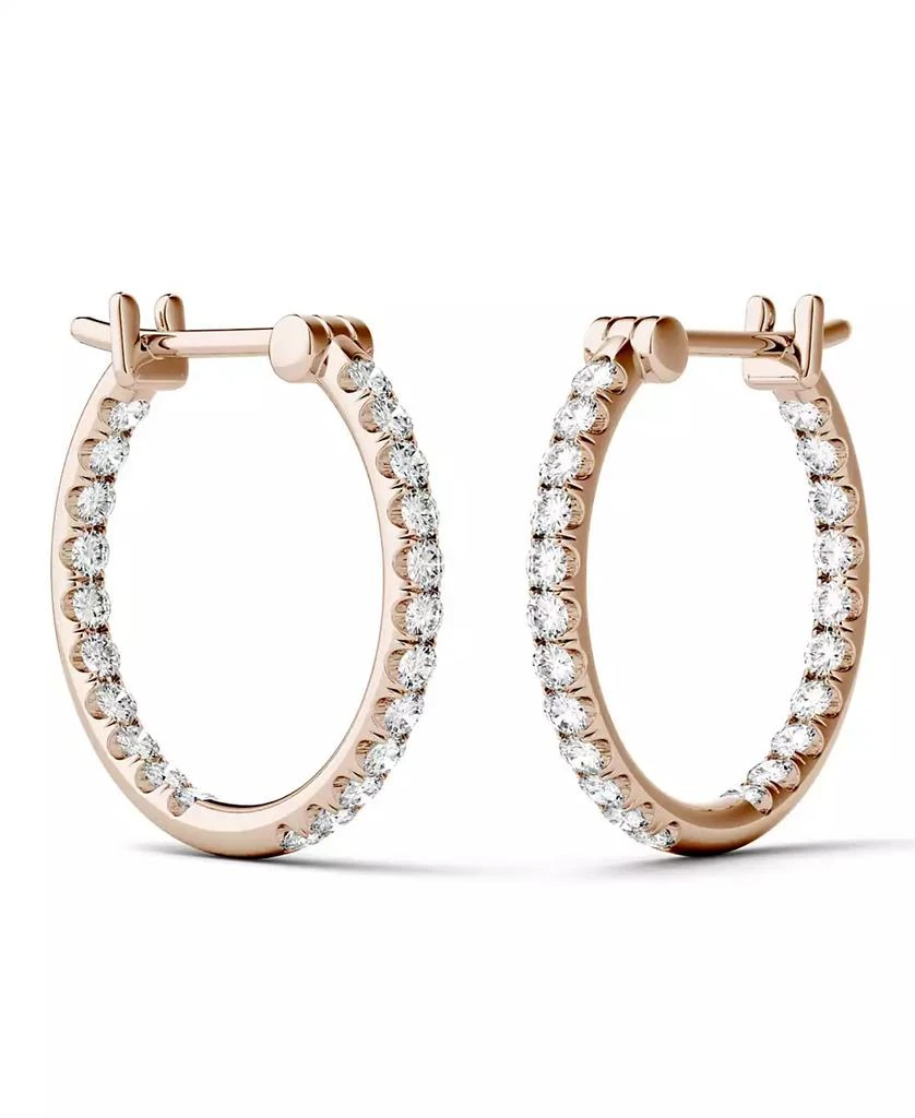 商品Charles & Colvard|Moissanite Hoop Earrings 3/8 ct. t.w. Diamond Equivalent in 14k White Gold or Rose Gold,价格¥4280,第4张图片详细描述