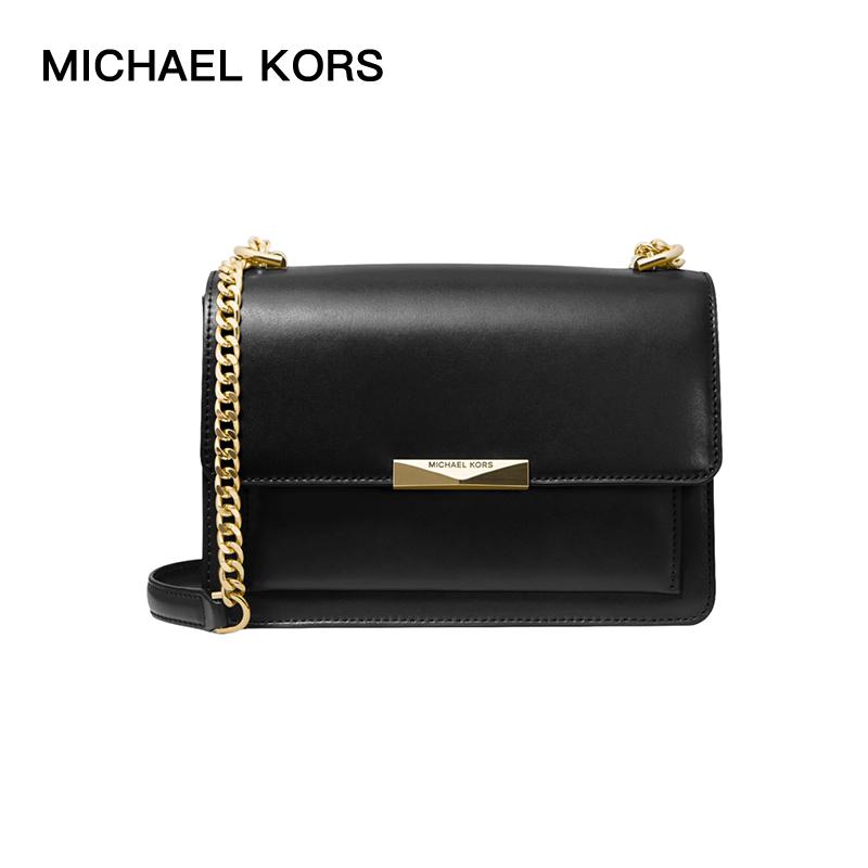 MK 女包 迈克·科尔斯 MICHAEL KORS Jade系列 黑色皮质单肩斜挎包 30S9GJ4L9L BLACK商品第1张图片规格展示