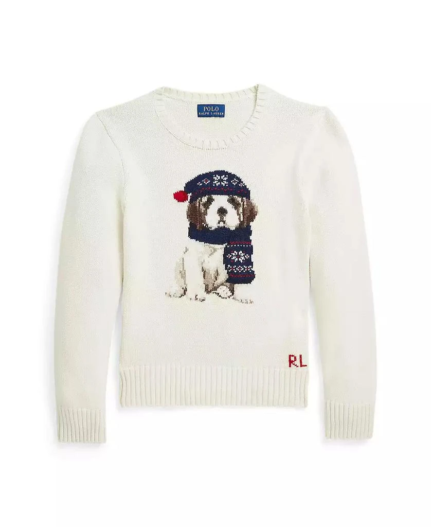 商品Ralph Lauren|Big Girls Dog Crewneck Sweatshirt,价格¥995,第1张图片