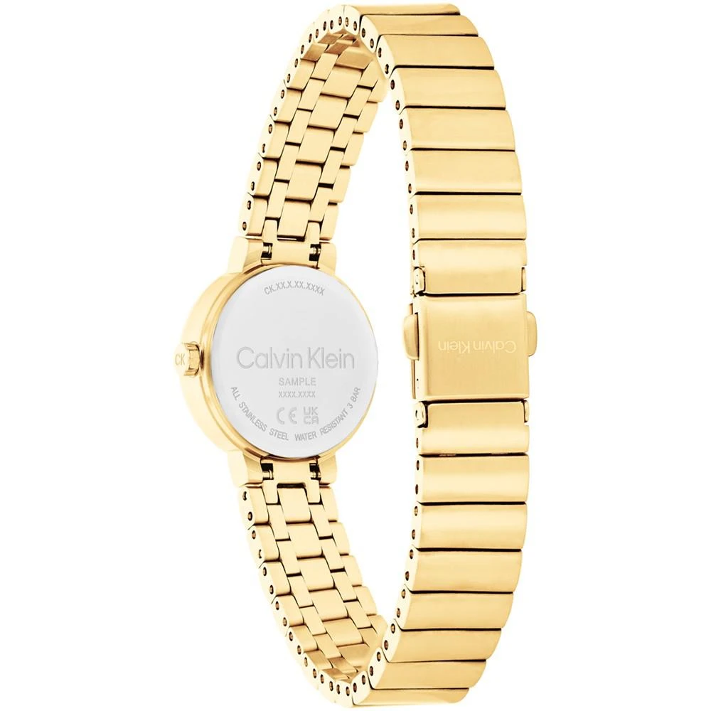 商品Calvin Klein|Women's Three Hand Gold-Tone Stainless Steel Bracelet Watch 25mm,价格¥1426,第3张图片详细描述