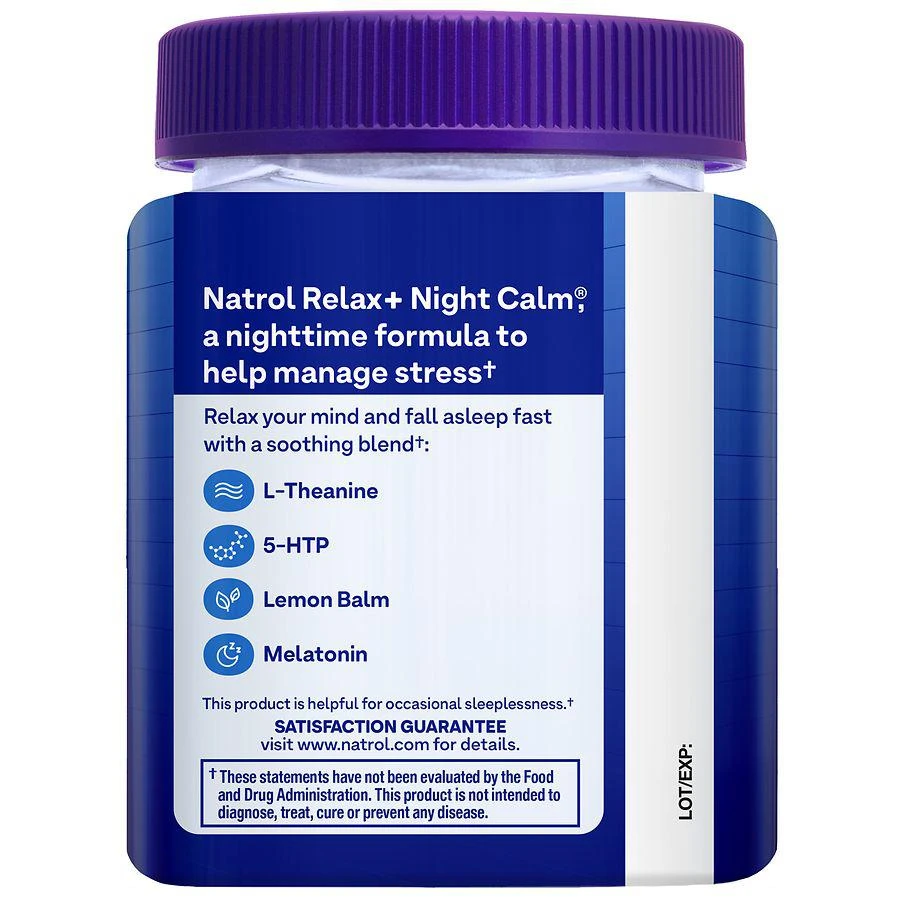 商品Natrol|Relax+ Night Calm Daily Stress Relief Gummies Raspberry,价格¥50,第5张图片详细描述