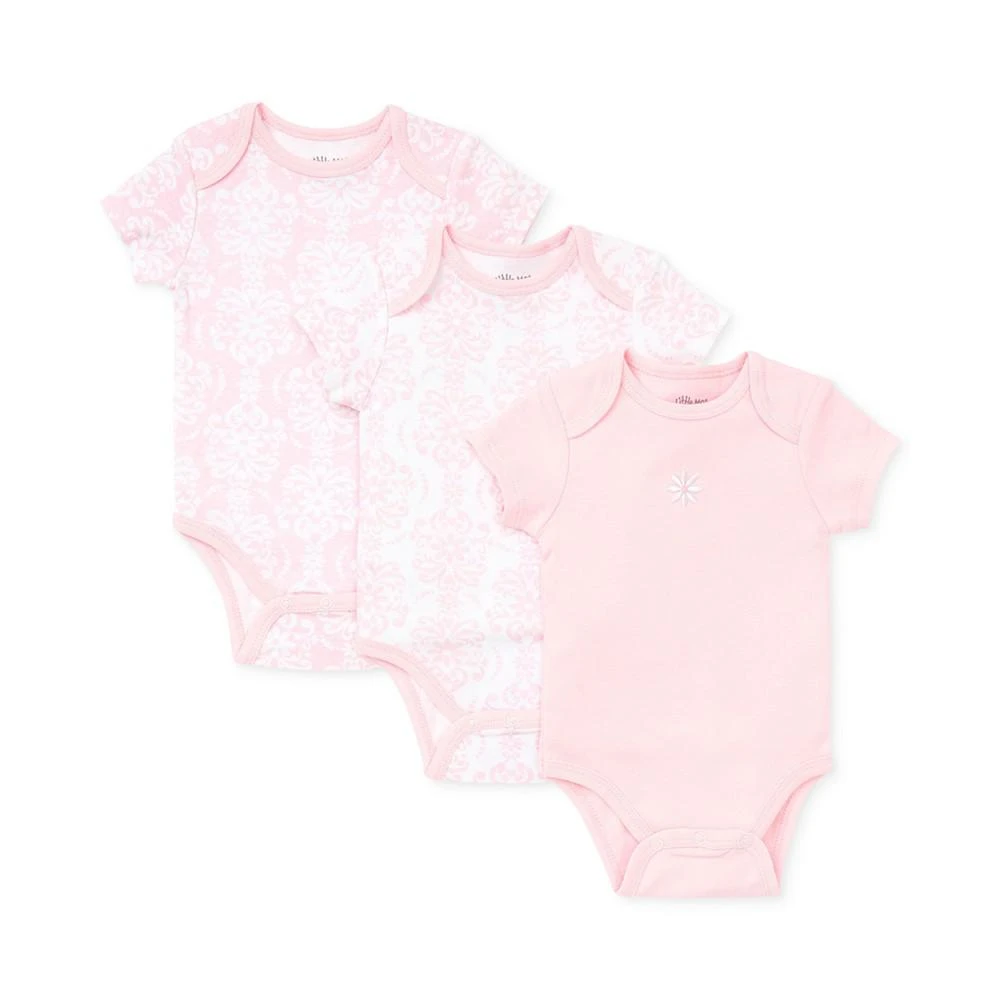 商品Little Me|Baby Girls Damask Short Sleeved Bodysuits, Pack of 3,价格¥96,第1张图片
