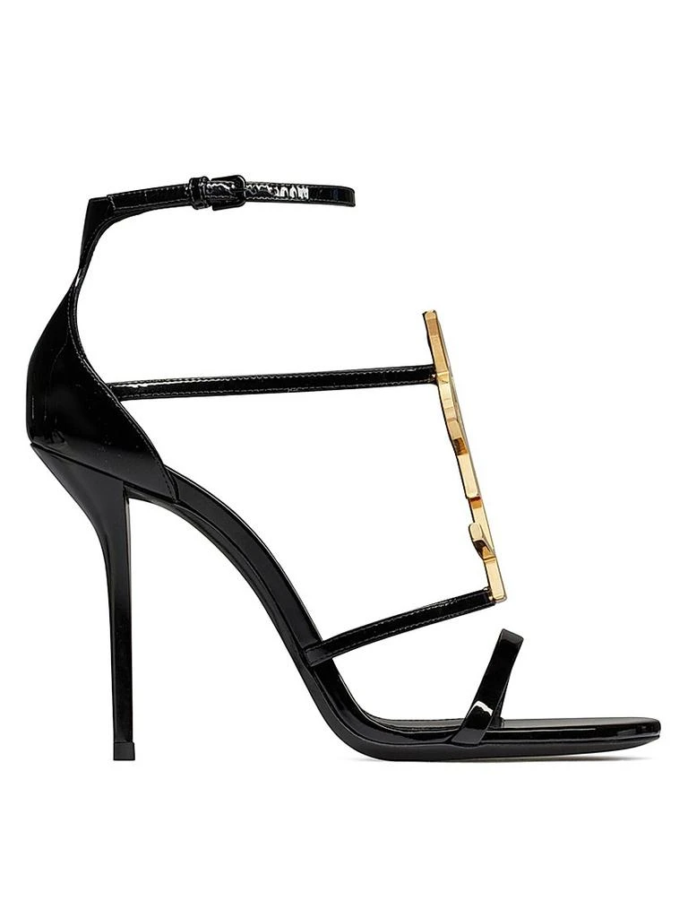 商品Yves Saint Laurent|Cassandra Sandals In Patent Leather With Gold-tone Monogram,价格¥10764,第1张图片