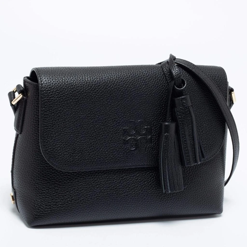 商品Tory Burch|Tory Burch Black Leather Thea Flap Messenger Bag,价格¥1524,第3张图片详细描述