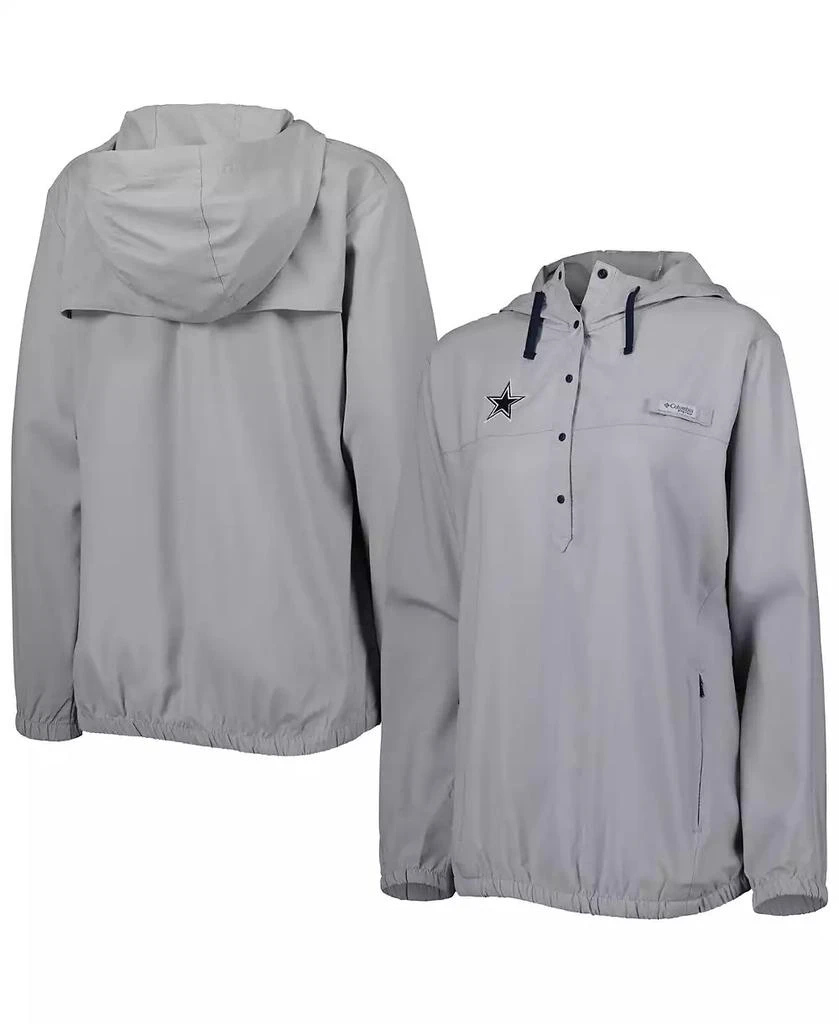 商品Columbia|Women's Gray Dallas Cowboys Tamiami Omni-Shade Pullover Hoodie Jacket,价格¥530,第1张图片